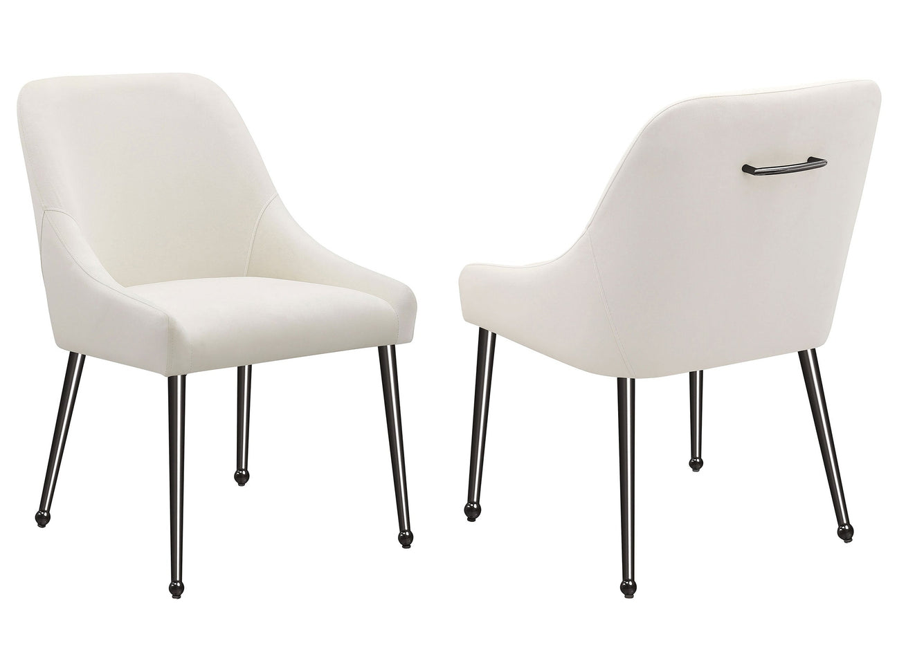 Mayette Ivory / Black Nickel Side Chair (Set of 2) - Ornate Home