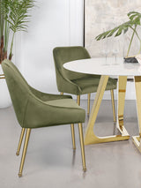Mayette Olive / Gold Side Chair (Set of 2) - Ornate Home