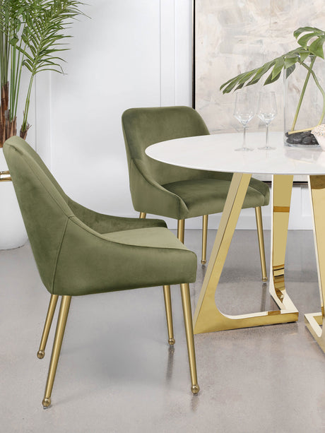 Mayette Olive / Gold Side Chair (Set of 2) - Ornate Home
