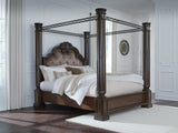 Maylee Dark Brown California King Canopy Bed (Online Special Price) - Ornate Home