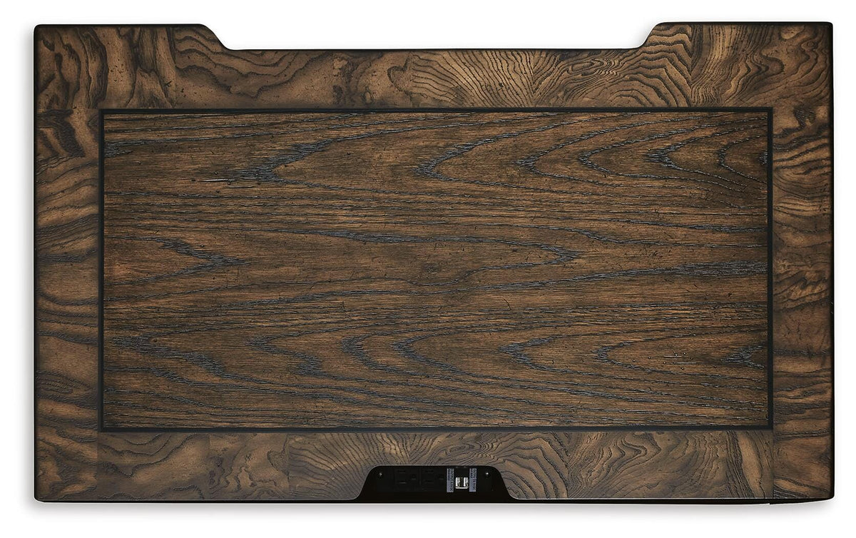 Maylee Dark Brown California King Panel Bed, Dresser, Mirror and Nightstand - Ornate Home