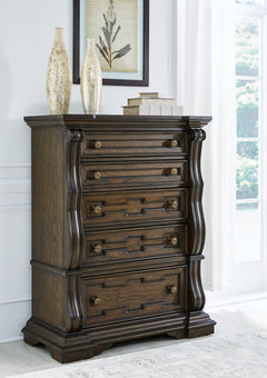 Maylee Dark Brown Chest of Drawers - Ornate Home