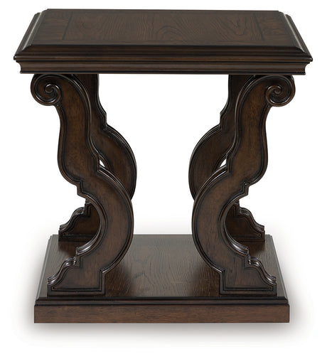 Maylee Dark Brown Coffee Table and 2 End Tables - Ornate Home