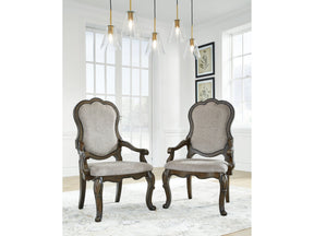 Maylee Dark Brown Dining Arm Chair (Set of 2) (Online Special Price) - Ornate Home