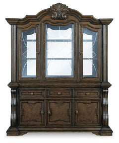 Maylee Dark Brown Dining Buffet and Hutch - Ornate Home