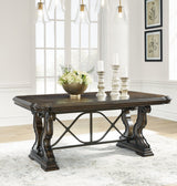 Maylee Dark Brown Dining Table, 6 Chairs and Bench (Online Special Price) - Ornate Home