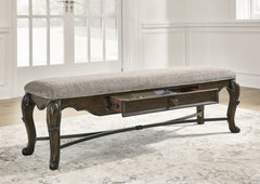 Maylee Dark Brown Dining Table, 6 Chairs and Bench - Ornate Home