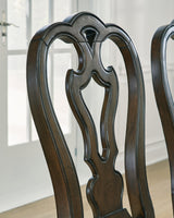 Maylee Dark Brown Dining Table, 6 Chairs and Bench - Ornate Home
