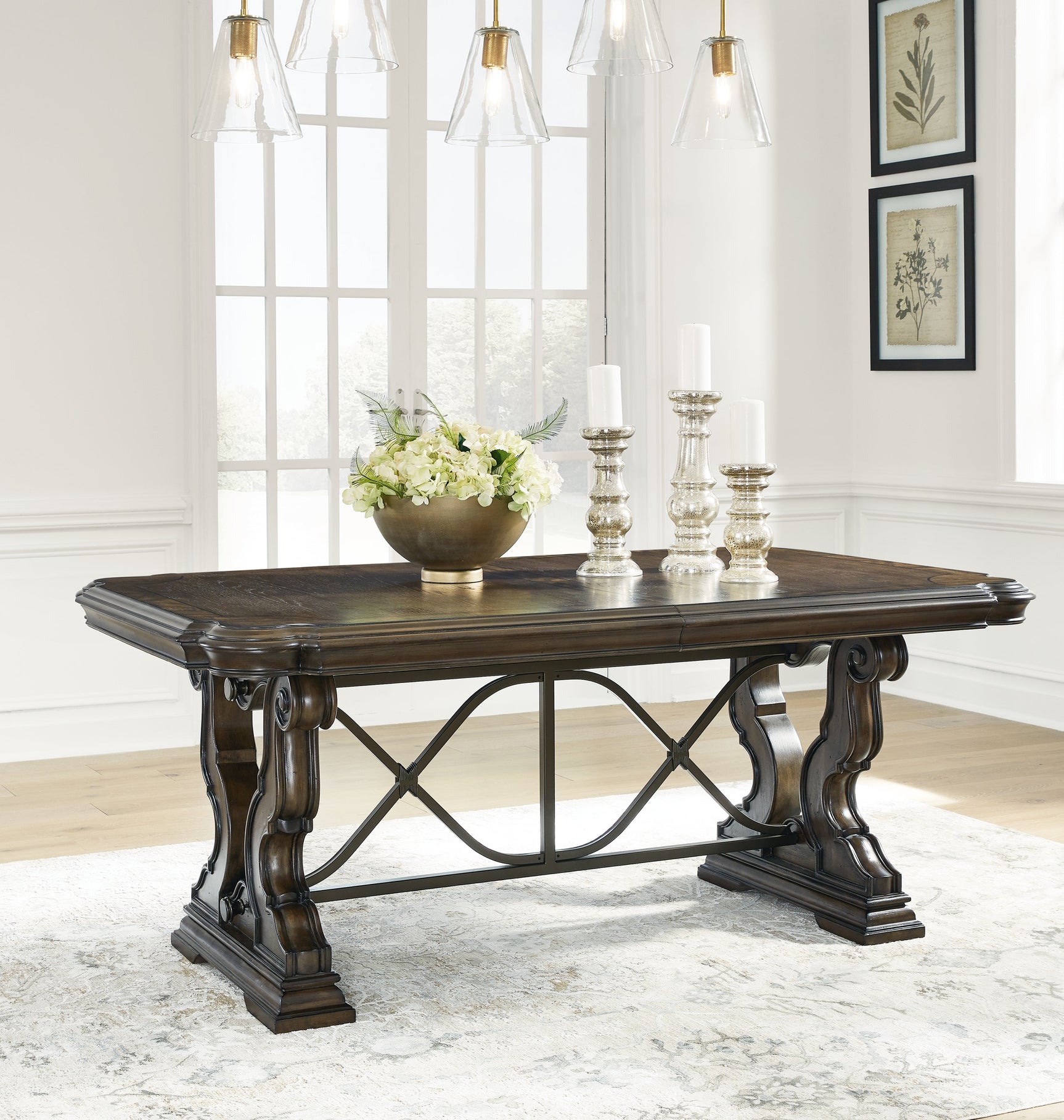 Maylee Dark Brown Dining Table and 10 Chairs (Online Special Price) - Ornate Home