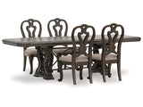 Maylee Dark Brown Dining Table and 4 Chairs - Ornate Home