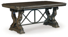 Maylee Dark Brown Dining Table and 8 Chairs - Ornate Home