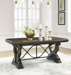 Maylee Dark Brown Dining Table and 8 Chairs - Ornate Home