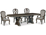 Maylee Dark Brown Dining Table w/4 Chairs (Online Special Price) - Ornate Home