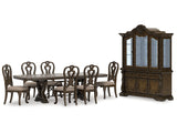 Maylee Dark Brown Dining Table with 6 Chairs and Buffet and Hutch (Online Special Price) - Ornate Home