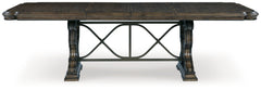 Maylee Dark Brown Dining Table with 6 Chairs and Buffet and Hutch - Ornate Home