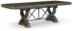 Maylee Dark Brown Dining Table with 6 Chairs and Buffet and Hutch - Ornate Home