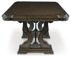 Maylee Dark Brown Dining Table with 6 Chairs and Buffet and Hutch - Ornate Home