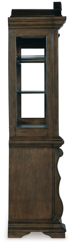 Maylee Dark Brown Dining Table with 6 Chairs and Buffet and Hutch - Ornate Home