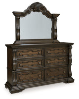 Maylee Dark Brown Dresser and Mirror - Ornate Home