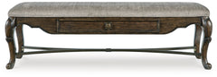 Maylee Dark Brown Extension Dining Table, 4 Chairs and Bench - Ornate Home