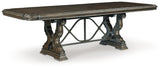 Maylee Dark Brown Extension Dining Table, 4 Chairs and Bench - Ornate Home