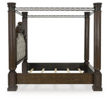 Maylee Dark Brown King Canopy Bed (Online Special Price) - Ornate Home