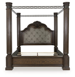 Maylee Dark Brown King Canopy Bed - Ornate Home