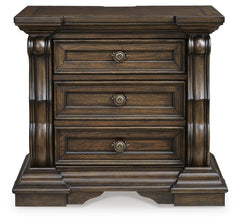 Maylee Dark Brown King Poster Bed and 2 Nightstands - Ornate Home