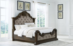 Maylee Dark Brown King Upholstered Bed - Ornate Home