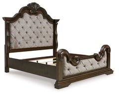 Maylee Dark Brown King Upholstered Bed - Ornate Home