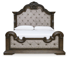 Maylee Dark Brown King Upholstered Bed - Ornate Home