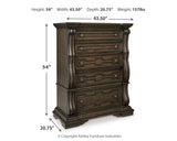 Maylee Dark Brown King Upholstered Panel Bed, Chest and 2 Nightstands (Online Special Price) - Ornate Home