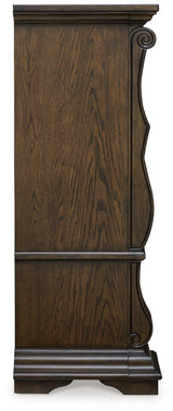 Maylee Dark Brown King Upholstered Panel Bed, Chest and 2 Nightstands - Ornate Home