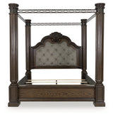 Maylee Dark Brown Queen Canopy Bed (Online Special Price) - Ornate Home