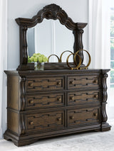 Maylee Dark Brown Queen Panel Bedroom Set with Dresser, Mirror, Chest and 2 Nightstands (Online Special Price) - Ornate Home