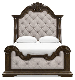 Maylee Dark Brown Queen Panel Bedroom Set with Dresser, Mirror, Chest and 2 Nightstands - Ornate Home