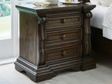 Maylee Dark Brown Queen Panel Bedroom Set with Dresser, Mirror, Chest and 2 Nightstands - Ornate Home