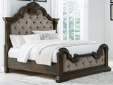 Maylee Dark Brown Queen Upholstered Bed - Ornate Home