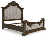 Maylee Dark Brown Queen Upholstered Bed - Ornate Home