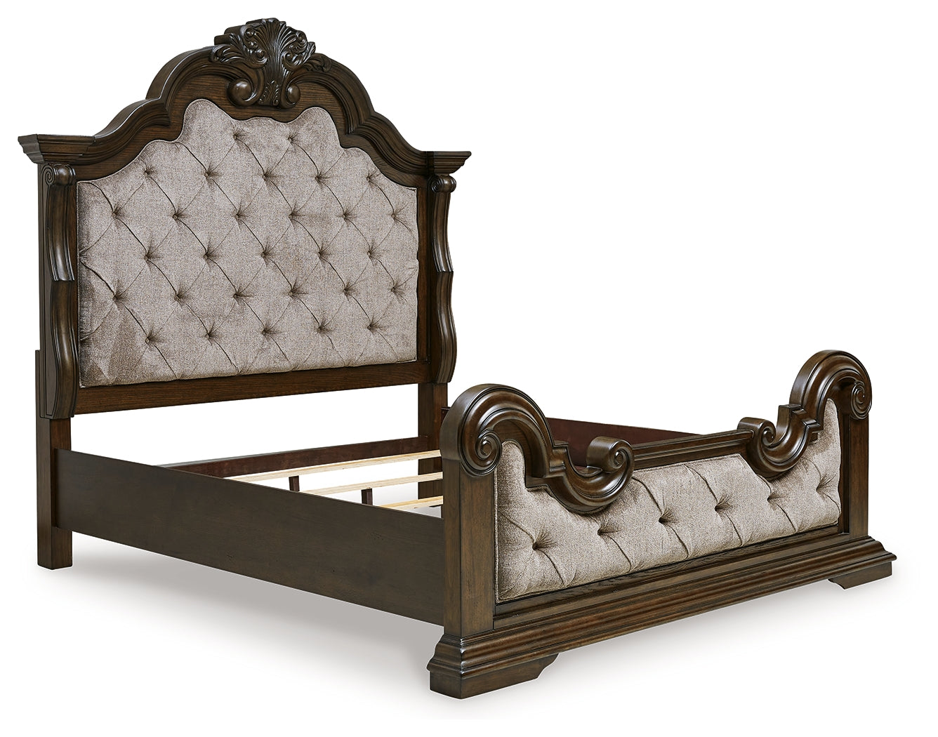 Maylee Dark Brown Queen Upholstered Bed - Ornate Home
