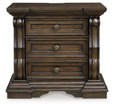 Maylee Dark Brown Queen Upholstered Panel Bedroom Set with Dresser, Mirror and Nightstand (Online Special Price) - Ornate Home