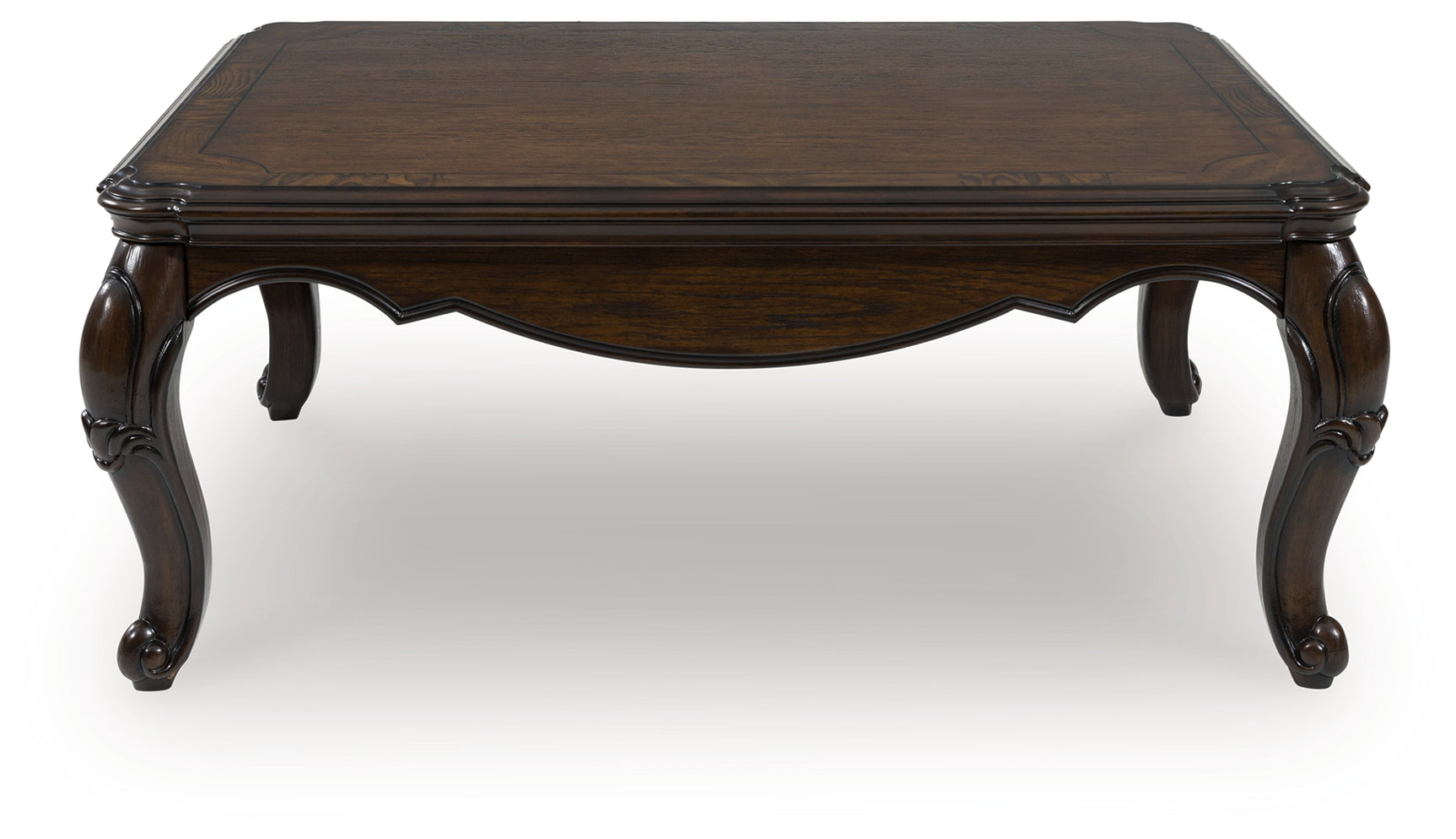 Maylee Dark Brown Rectangular Cocktail Table Cabriole Legs - Ornate Home