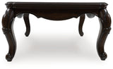 Maylee Dark Brown Rectangular Cocktail Table Cabriole Legs - Ornate Home