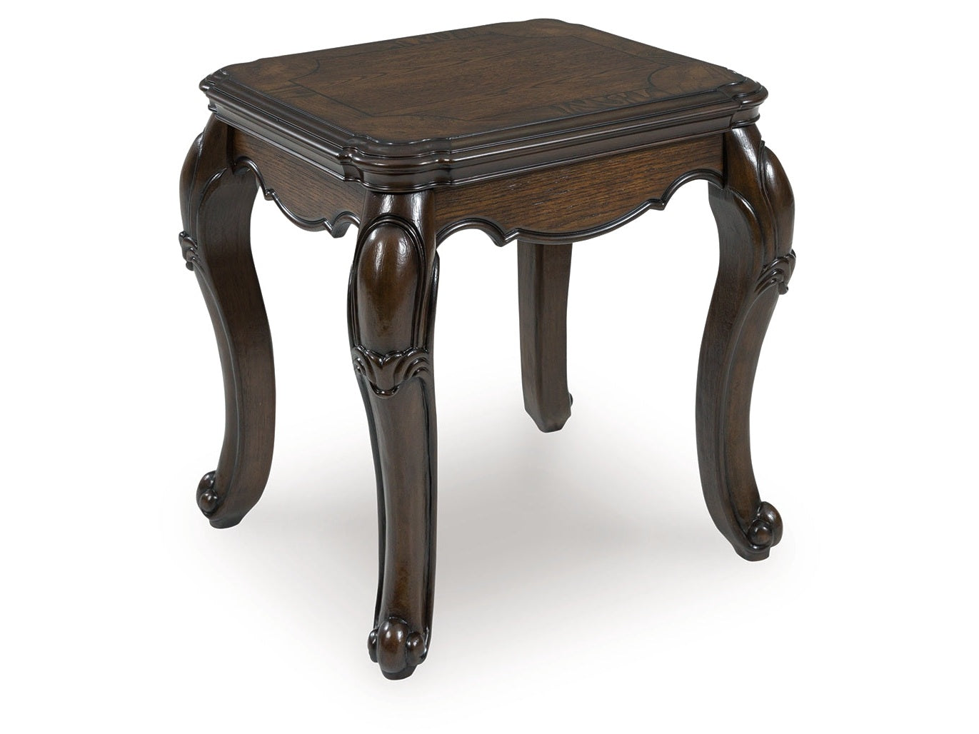 Maylee Dark Brown Rectangular End Table - Ornate Home