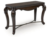 Maylee Dark Brown Sofa Table Cabriole Legs - Ornate Home