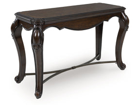 Maylee Dark Brown Sofa Table Cabriole Legs - Ornate Home