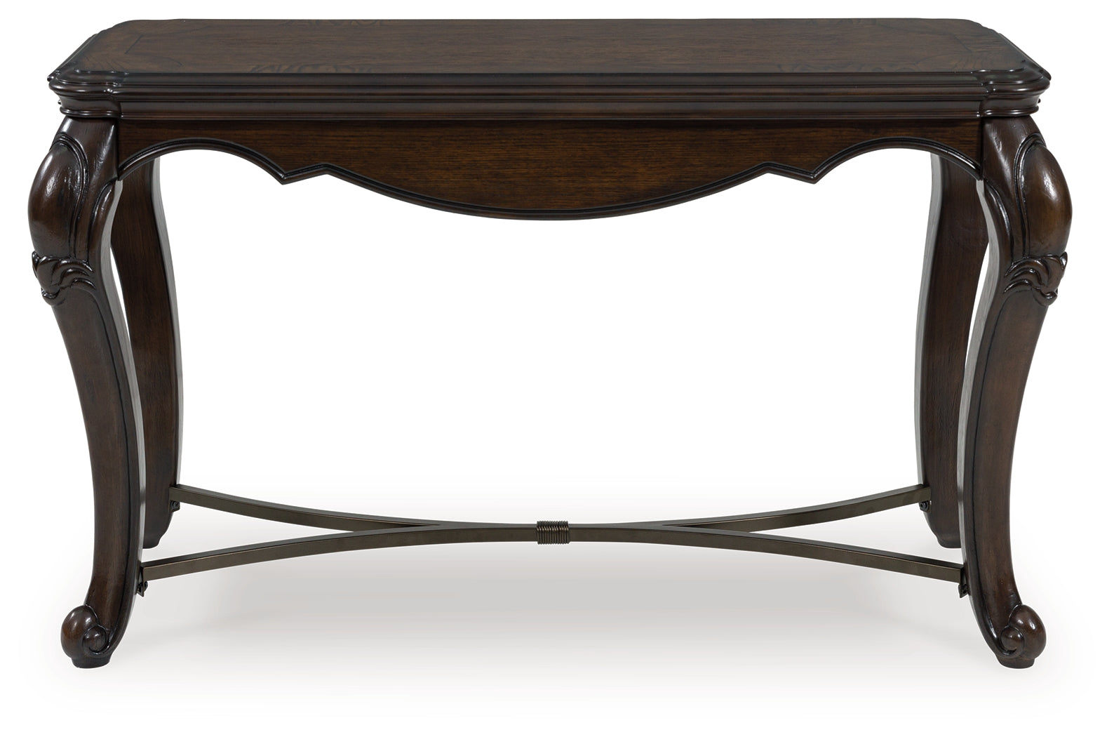 Maylee Dark Brown Sofa Table Cabriole Legs - Ornate Home