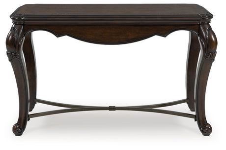 Maylee Dark Brown Sofa Table Cabriole Legs - Ornate Home