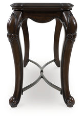 Maylee Dark Brown Sofa Table Cabriole Legs - Ornate Home