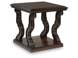 Maylee Dark Brown Square End Table - Ornate Home